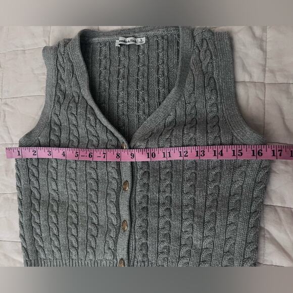 A&F Mara Cable Knit Gold Button Down Sweater Academia Preppy Old Money - Small - Picture 7 of 10